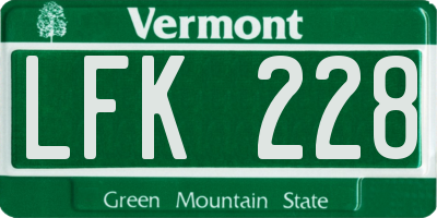 VT license plate LFK228