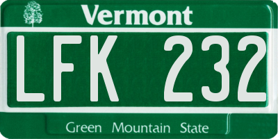 VT license plate LFK232