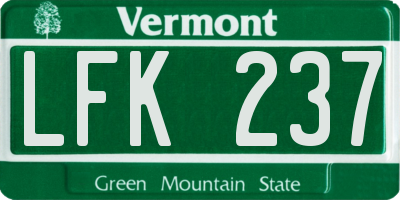 VT license plate LFK237