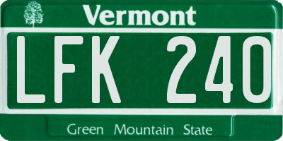 VT license plate LFK240