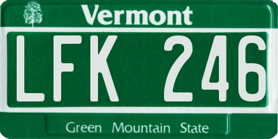 VT license plate LFK246