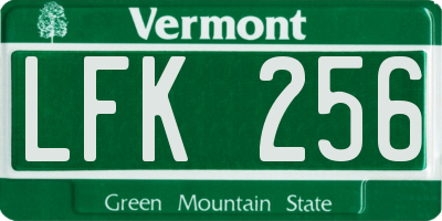 VT license plate LFK256