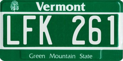 VT license plate LFK261