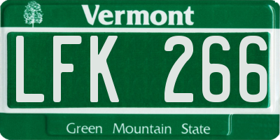 VT license plate LFK266
