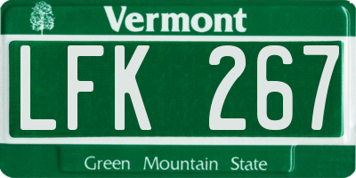 VT license plate LFK267