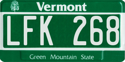 VT license plate LFK268