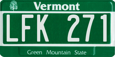 VT license plate LFK271