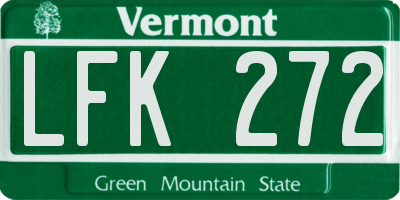 VT license plate LFK272