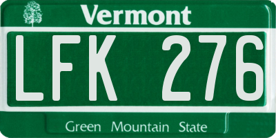 VT license plate LFK276