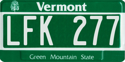 VT license plate LFK277