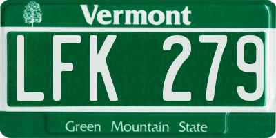 VT license plate LFK279