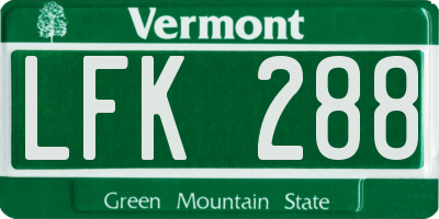 VT license plate LFK288