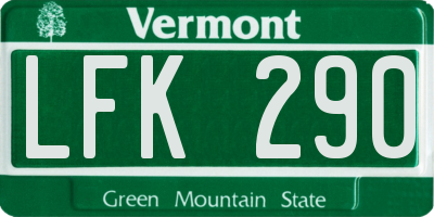 VT license plate LFK290