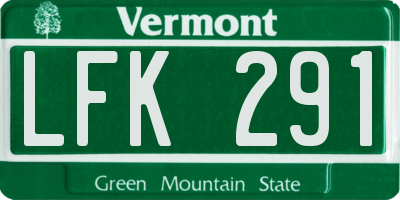 VT license plate LFK291