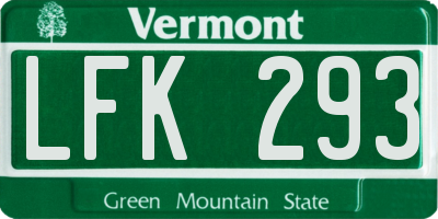 VT license plate LFK293