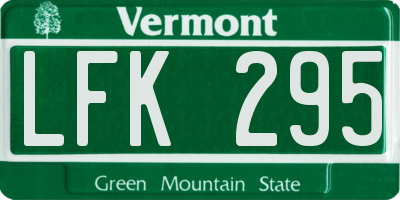 VT license plate LFK295