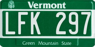 VT license plate LFK297