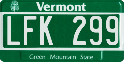 VT license plate LFK299