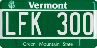 VT license plate LFK300