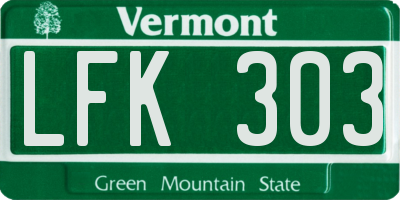VT license plate LFK303