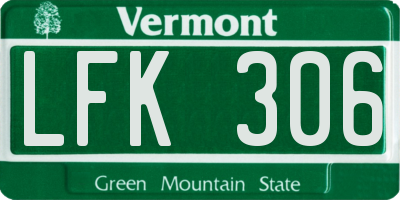 VT license plate LFK306