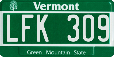 VT license plate LFK309