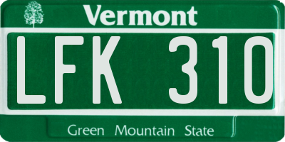 VT license plate LFK310