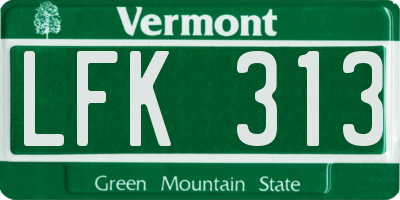 VT license plate LFK313