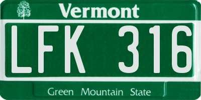 VT license plate LFK316