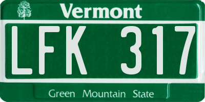 VT license plate LFK317
