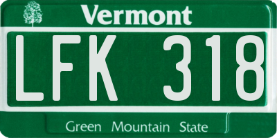VT license plate LFK318