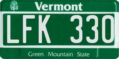 VT license plate LFK330