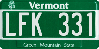 VT license plate LFK331
