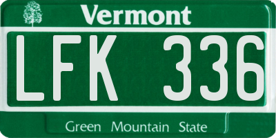 VT license plate LFK336