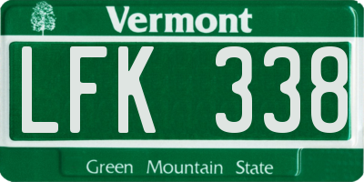 VT license plate LFK338