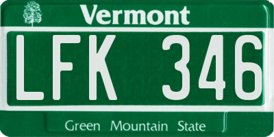 VT license plate LFK346