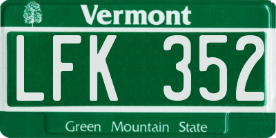 VT license plate LFK352
