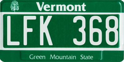 VT license plate LFK368