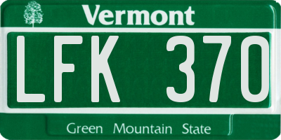 VT license plate LFK370