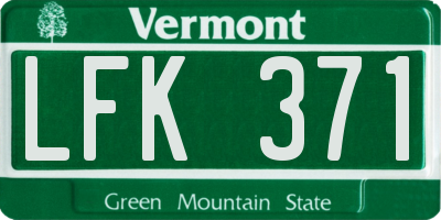 VT license plate LFK371