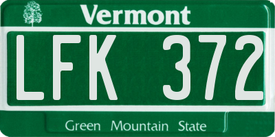 VT license plate LFK372