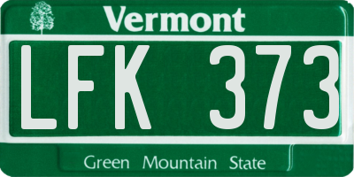 VT license plate LFK373