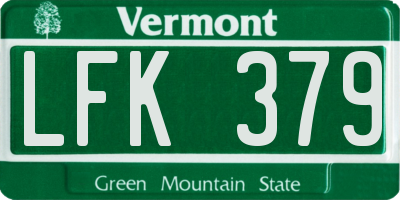VT license plate LFK379