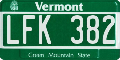 VT license plate LFK382