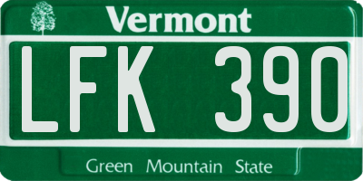VT license plate LFK390