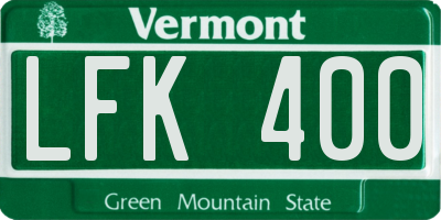 VT license plate LFK400