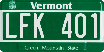 VT license plate LFK401