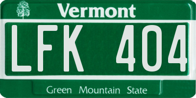 VT license plate LFK404