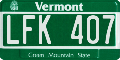 VT license plate LFK407