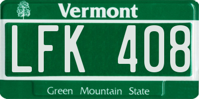 VT license plate LFK408